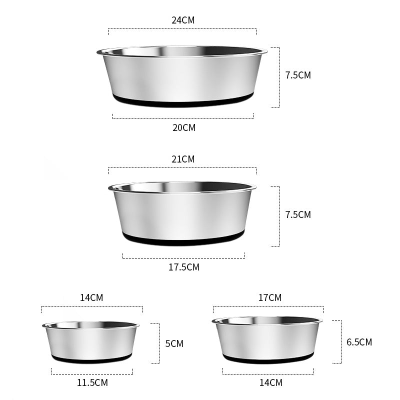 Dog Bowls - Non-Skid, Stainless Steel