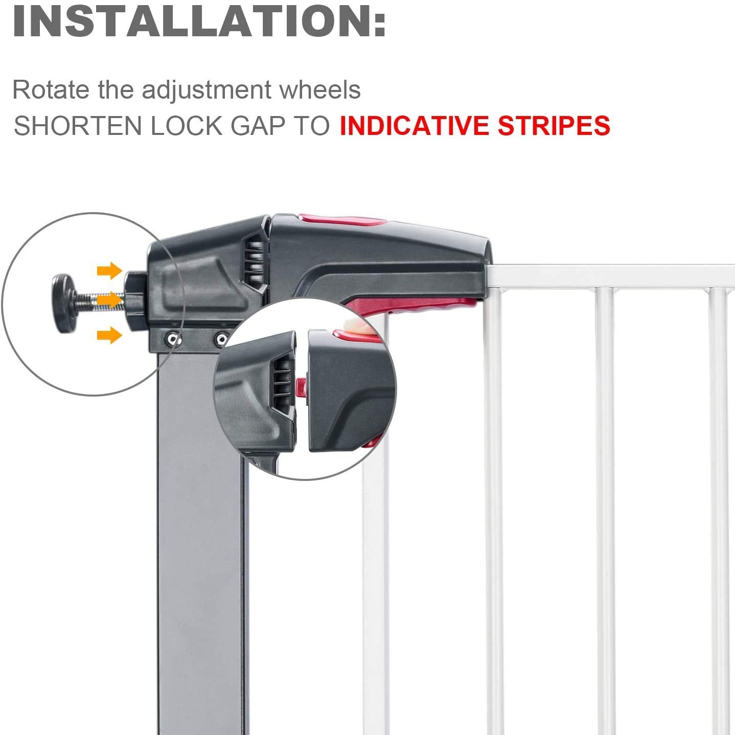 Sturdy Safe Gate with 4 Pressured Adjustment Bolts Dog Indoor Gate,Stair Gate for Pets, 29In to 34In Wide 32In Height