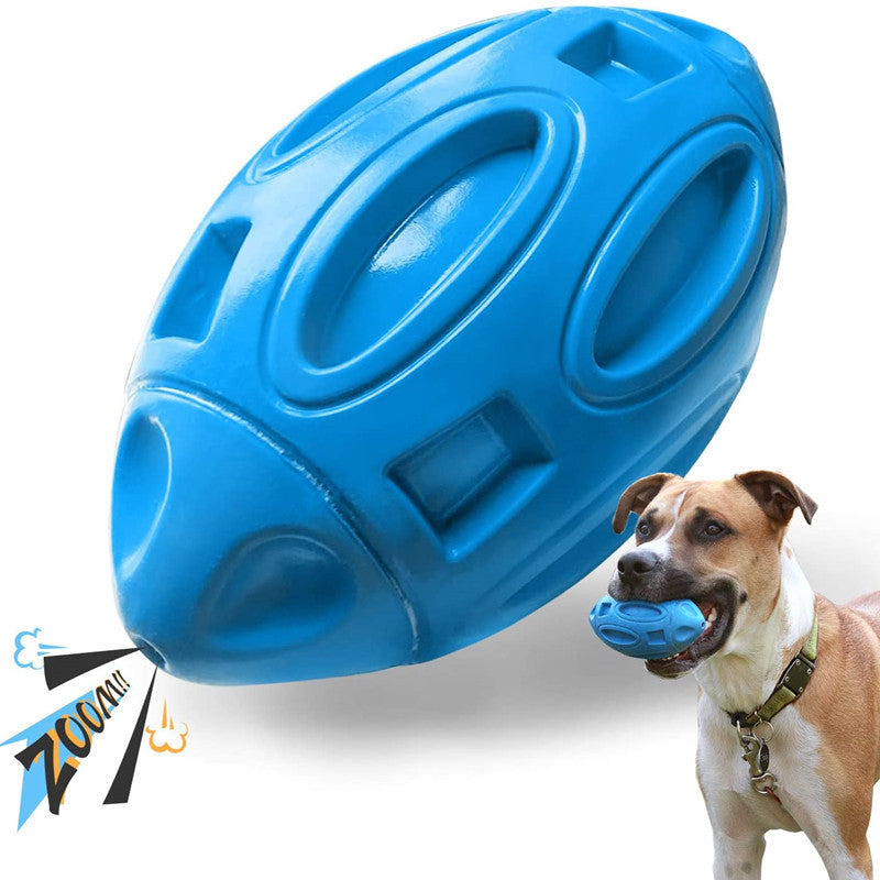 Pet Supplies Dog Toys Rubber Sounding Rugby Wear-Resistant Bite-Resistant Sounding Dog Ball