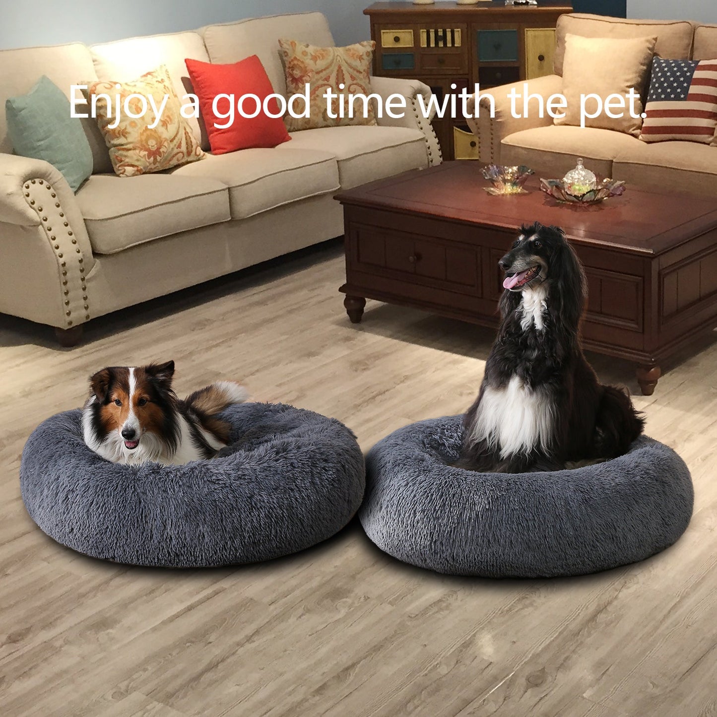 Donut Mand Dog Accessories for Large Dogs Cat'S House Plush Pet Bed for Dog XXL round Mat for Small Medium Animal Calming 40Cm-120Cm