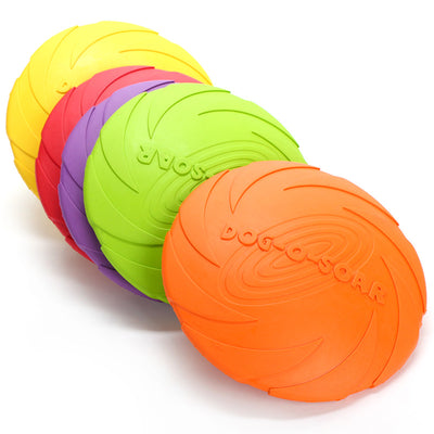 Dog Toy Rubber Frisbee Is Safe, Non-Toxic, Size, Multicolor, Optional Pet Training Supplies.